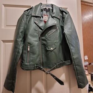 Women's Green Leather Jacket